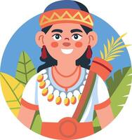A flat illustration of a character wearing mexican attire vector