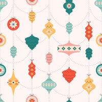 Seamless pattern with Christmas tree toys. Christmas ornaments. Print for wallpapers, textiles, wrapping paper, banners. vector