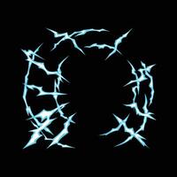 cartoon circle lightning spark effect vector