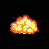 cartoon flat smoke explosion effect vector