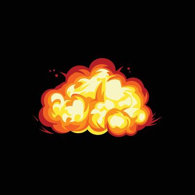 cartoon flat smoke explosion effect