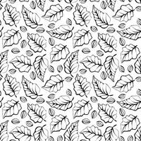 abstract hand drawn leaves pattern vector