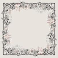 framed sketch flower scarf design vector
