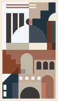 abstract mosque boho prayer mat vector