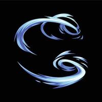 double swirl trail cartoon effect vector