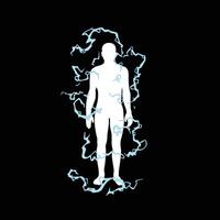 surrounding blue lightning aura effect vector