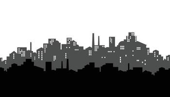 urban city skyline silhouette background vector