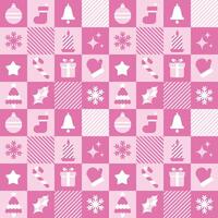 trendy pink christmas element pattern vector