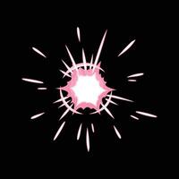 pink cartoon spark impact effect vector