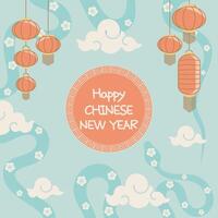 chinese new year snake greeting card vector