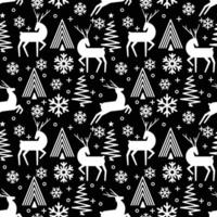 black and white christmas element pattern vector