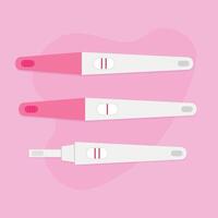 Pregnancy test on pink background. graphics vector