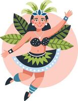 Parade dancer girl illustration in flat style vector