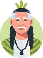 A flat illustration of traditional character vector
