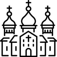 A linear style icon of a church building vector