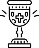Religious orthodox chalice icon in line style vector