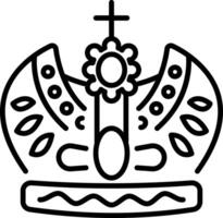 A linear style icon of a russian crown vector