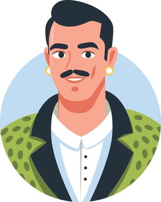 A flat illustration of mexican pop singer