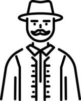 A line style icon of a russian man vector