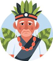 Indigenous character illustration in flat style vector