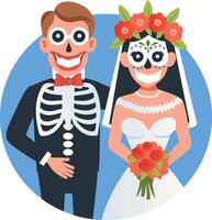 Muerto couple illustration in flat style vector