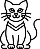 Cute cat icon in line style vector