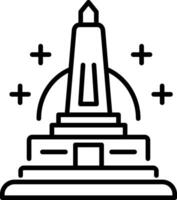 Borodino monument icon in line style vector