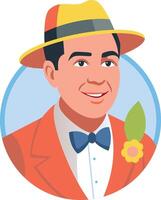 Gentleman character illustration in flat style vector