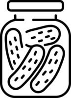 A line style icon of a pickle jar vector