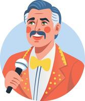 Singing character illustration in flat style vector