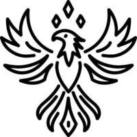 Phoenix bird icon in linear style vector