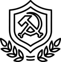 A linear style icon of a communist badge vector