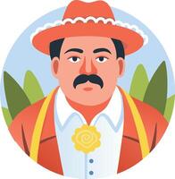 Mexican diego rivera illustration in flat style vector