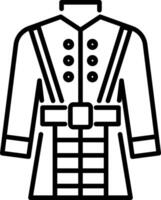 Cossack uniform icon in linear style vector