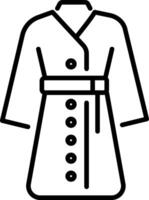 Russian belted kaftan icon in line style vector