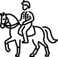Cossack horse icon in line style vector