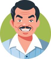 A flat illustration of a smiling man vector