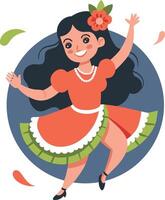 A flat illustration of salsa dancer character vector