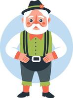 A flat illustration of folklore grandpa character vector