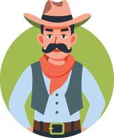 Gaucho cowboy illustration in flat style vector