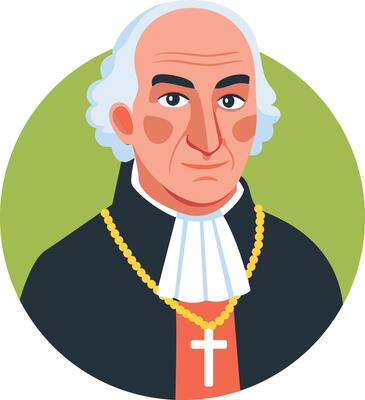 A flat illustration of mexican priest character