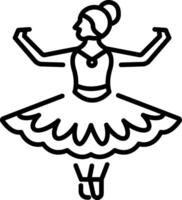 Ballet performer icon in linear style vector