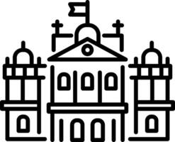 Palace icon in linear style vector