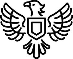 Russian eagle emblem icon in line style vector