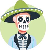 A flat illustration of a muerto character vector