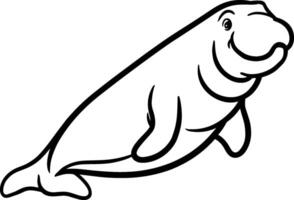 Dugong Swimming in the Ocean vector