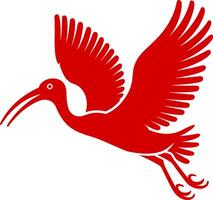 Vibrant Scarlet Ibis in Flight vector