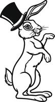 Rabbit Standing with Top Hat vector