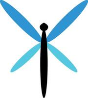Minimalist icon of a dragonfly vector