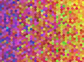 A colorful abstract image featuring a hexagonal mosaic pattern. The design includes a vibrant mix of colors creating a dynamic and lively composition. vector